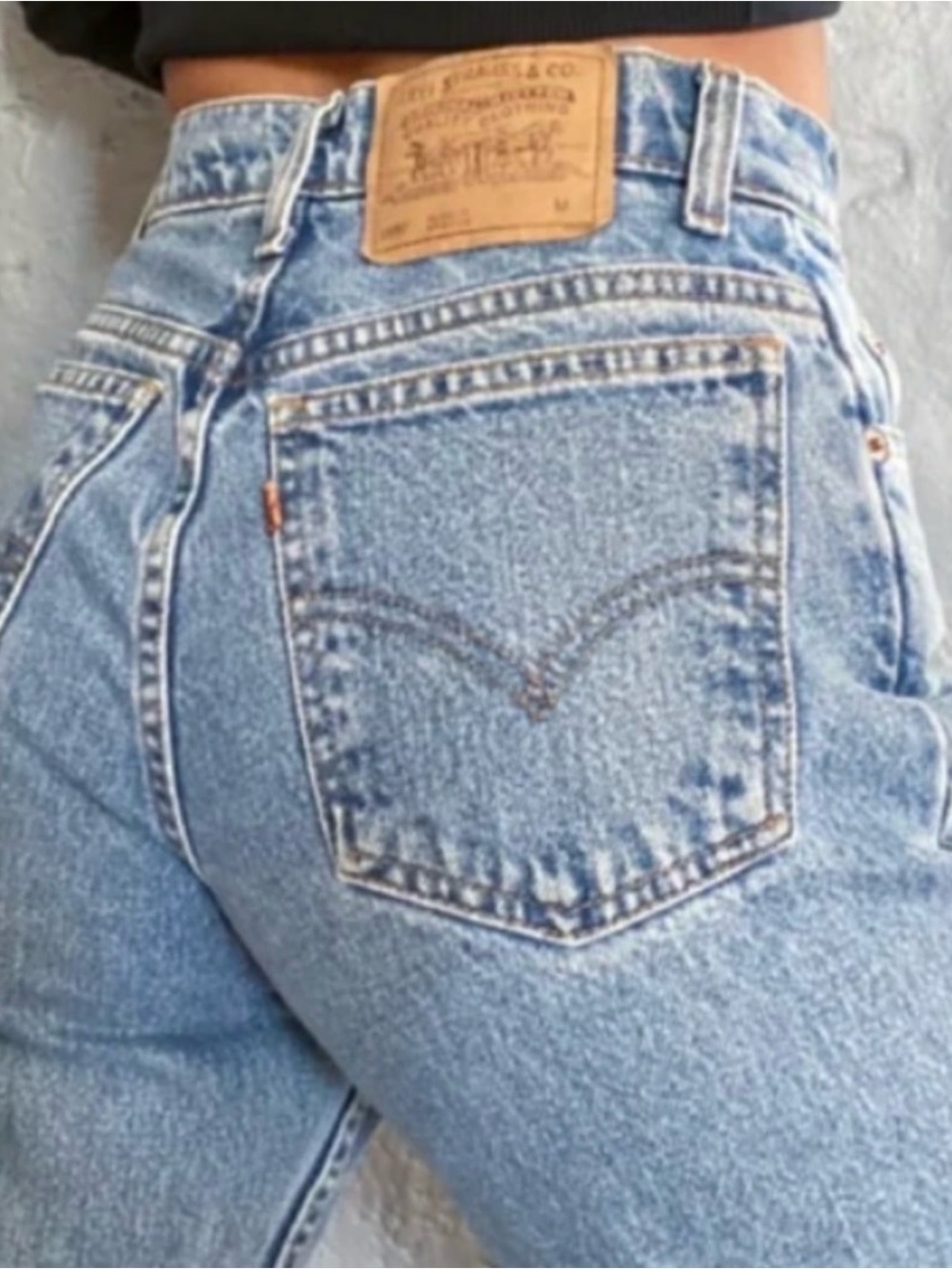 Vintage Levi's Orange Tab 575 Relaxed Wide-Leg Student Blue Jeans Size:27x30